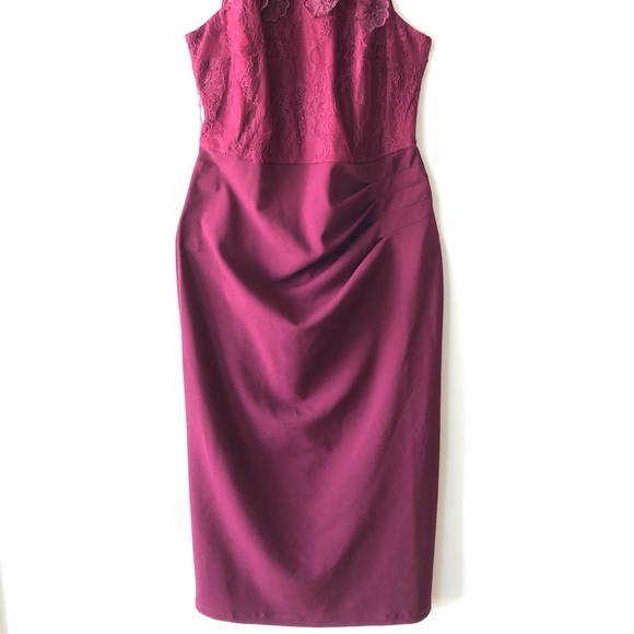 Burgundy cocktail midi-dress - Picture 3 of 8